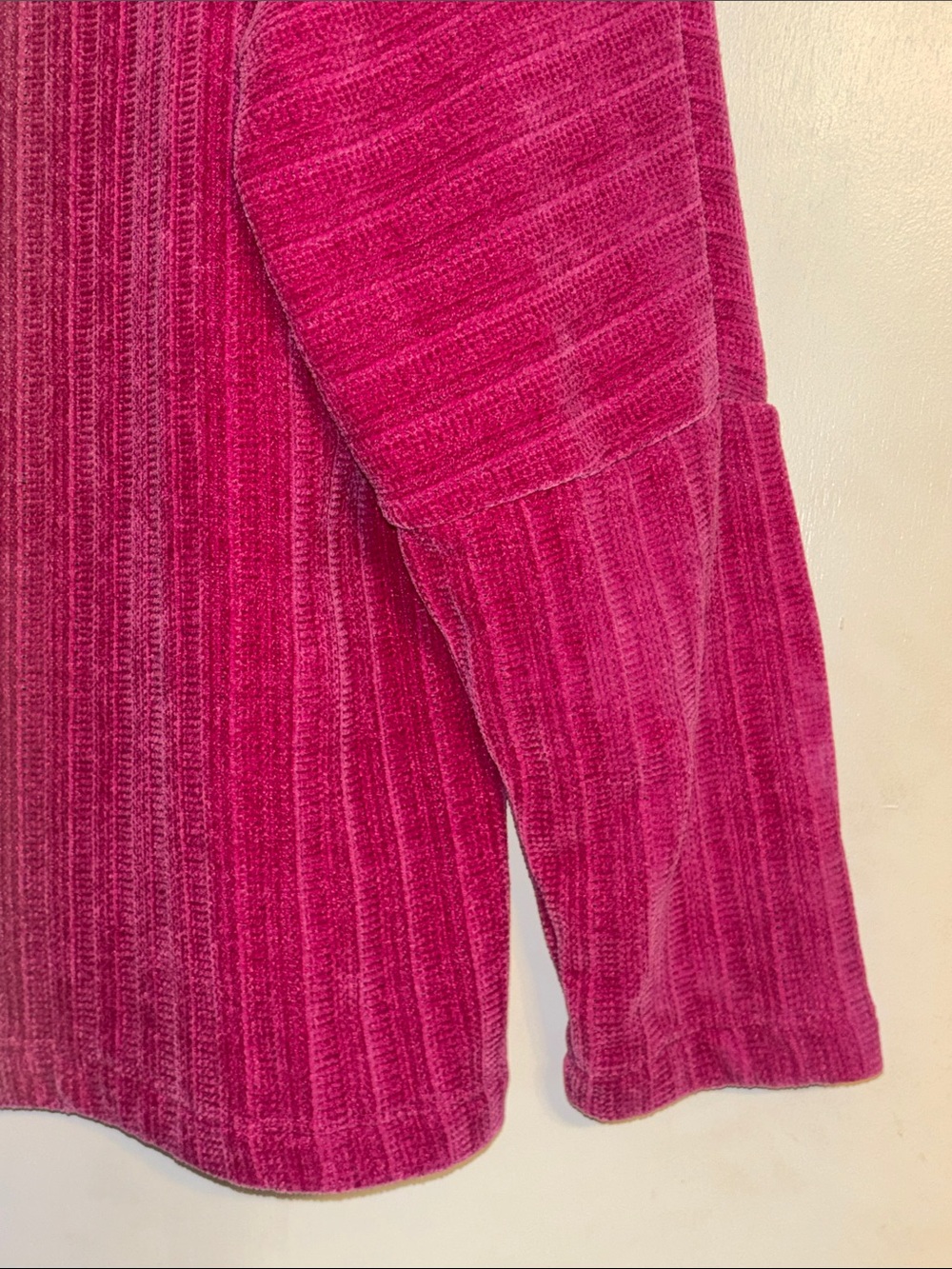 Chenault Plush Ribbed Crewneck Sweater - Berry Pink XL Excellent Condition - Picture 2 of 5
